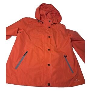 Nuage Removable Hood Rain Jacket Orange Waterproof Windbreaker‎ M Anorak Coat